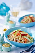 Celeriac salad with crab and green apple for Easter