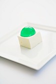 Sour cream terrine with green cucumber jelly