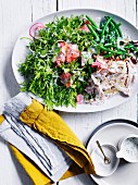 Chicken and radish salad with green beans and tarragon dressing
