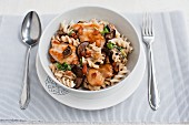 Pasta with chicken breast and mushrooms