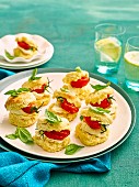 Parmesan scones with basil and tomatoes