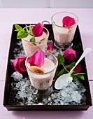 Smoothies made with rosewater, figs and coconut for Valentine's Day