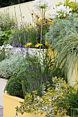 Terraced flowerbeds