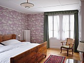 A double room in the Hotel Bellevue des Alpes, Bernese Oberland, Switzerland