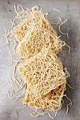 Mie wheat pasta (seen from above)