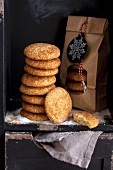 A stack of Snickerdoodle biscuits for Christmas