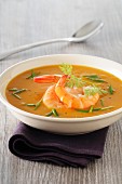 Winter soup with prawns