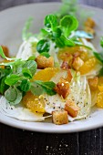 Fennel and orange salad with croutons