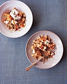 Quinoa and chickpea salad with squash and goat's cheese