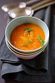 Carrot and tomato soup with oranges