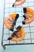 Candied oranges dipped in chocolate