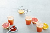 Citrus fruit smoothies with carrot juice and Cayenne pepper