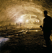 LEP accelerator tunnel construction