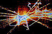 Particle tracks from proton-antiproton collision