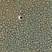 Droplets of mercury in oil