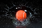 Tennis ball and splash