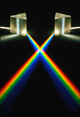 Prisms splitting white light