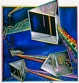 Artwork of refracting light and prisms