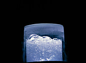 Close-up of bubbling liquid nitrogen