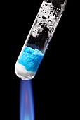 Copper sulphate being heated