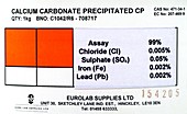 Calcium carbonate label