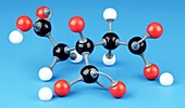 Citric acid,molecular model