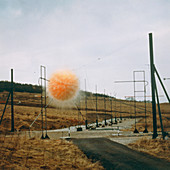 Fireball from mining explosive