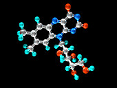 Vitamin B2,molecular model