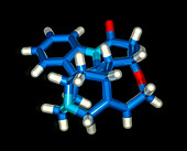 Computer graphic of a strychnine molecule