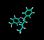 Prozac antidepressant drug molecule