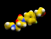 Linezolid antibiotic,molecular model