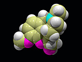 Codeine opiate drug molecule