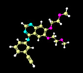 Erlotinib cancer drug molecule