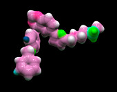 Lapatinib cancer drug molecule