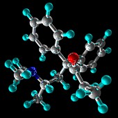 Methadone opioid drug molecule