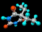 Barbital barbiturate drug molecule