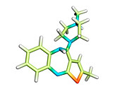 Olanzapine antipsychotic drug molecule