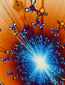 Explosion of Sarin nerve gas molecules