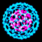 Fullerene molecules,computer artwork