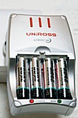 Rechargeable batteries being charged