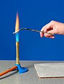 Heating magnesium in a flame