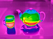 Teapot and mug,thermogram