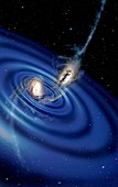 Colliding galaxies and gravity waves