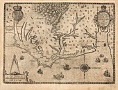 US colony of Virginia,1590 map