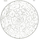 Delporte northern constellations map
