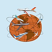 Global air travel,conceptual artwork
