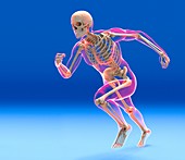 Running skeleton in body,artwork