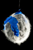 Bursting flour balloon,high-speed image