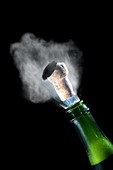 Champagne cork popping,high-speed image