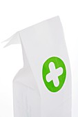 Pharmacy bag against white background